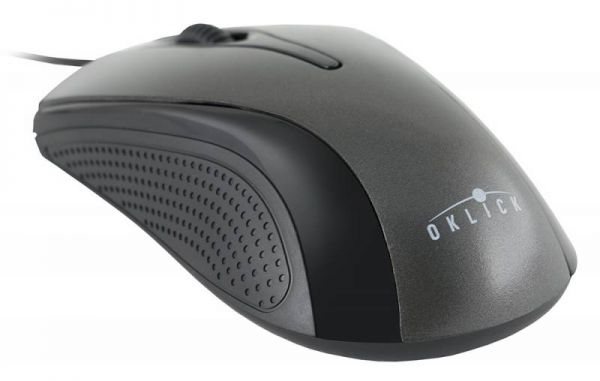 Мышь Oklick 215M черный/серый оптическая (800dpi) USB (2but)